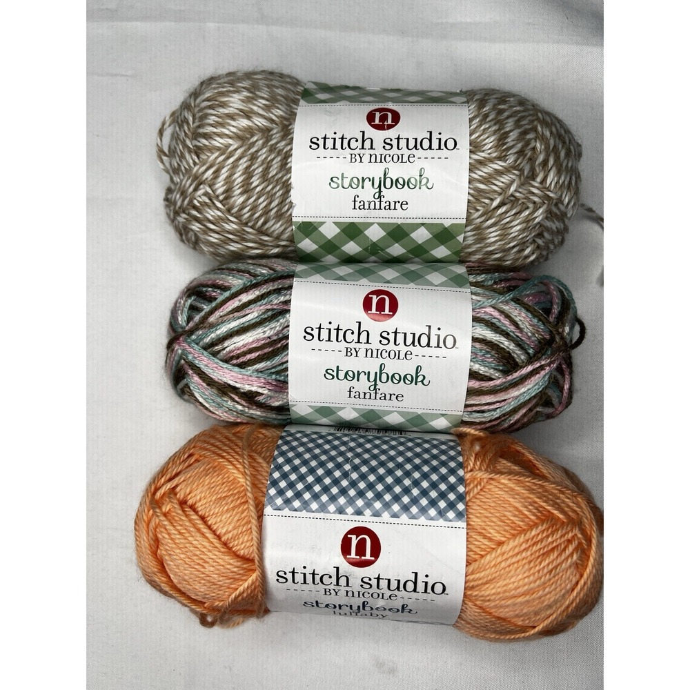 Stitch Studio Nicole Storybook Yarn Lot 3 Fanfare Lullaby Discontinued Acrylic